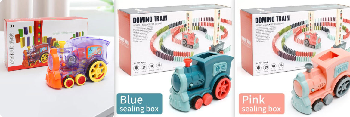 Domino Train Toy with Automatic Block Dropping Fun