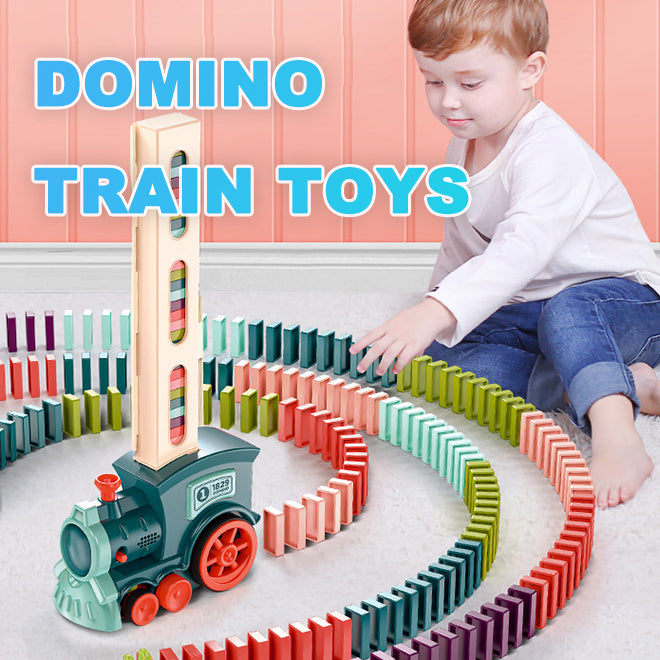 Domino Train Toy with Automatic Block Dropping Fun