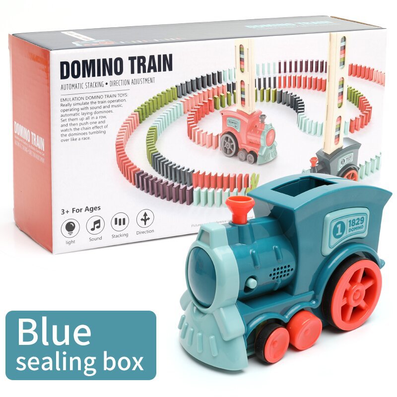 Domino Train Toy with Automatic Block Dropping Fun