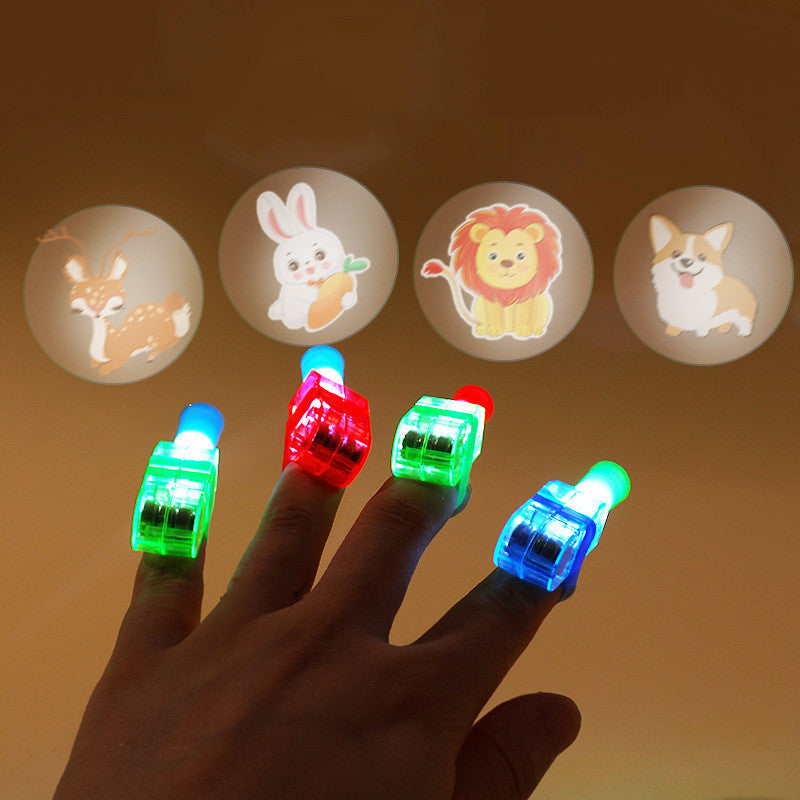 Cute Finger Projection Lamp Toy for Bedtime Fun